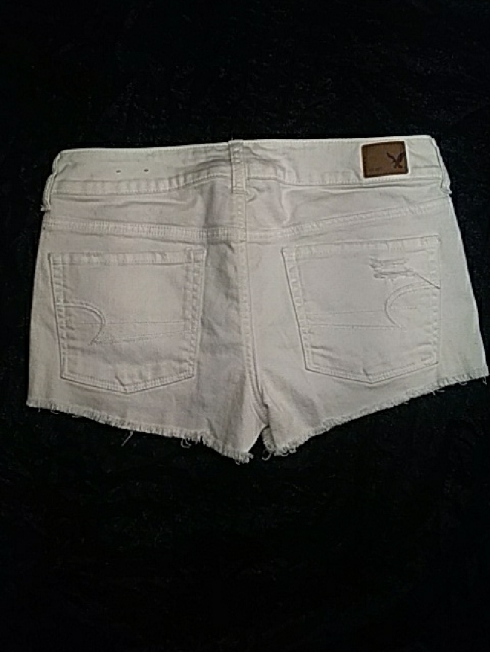 American Eagle Outfitters White Frayed Denim Short Shorts